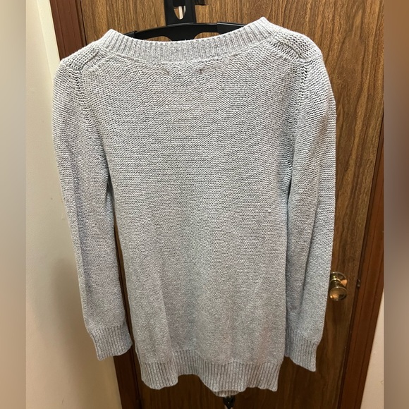 Tommy Hilfiger Light Gray V-Neck Sweater - Picture 2 of 2